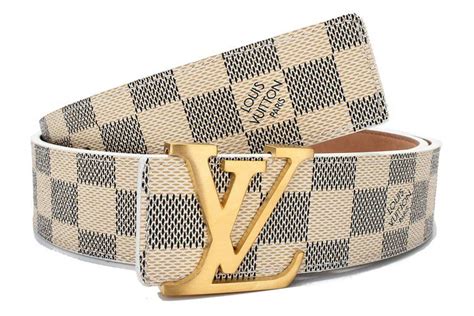 louis vuitton white checkered belt.